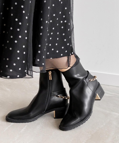 RANDA（ランダ） ブーツ 2WAY バックチェーンショートブーツ