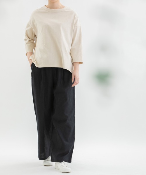 nop de nod パンツ リネンコットンワイドパンツ レディース
