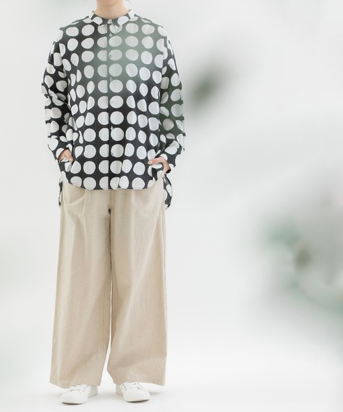 nop de nod パンツ リネンコットンワイドパンツ レディース
