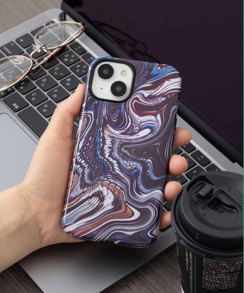 emonique スマホケース マーブル柄 iPhoneケース「se/7/8/11