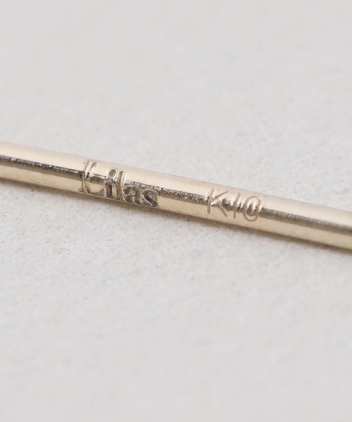 Lilas ピアス ペーパークリップチェーンロングピアス K10（両耳