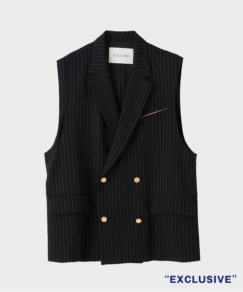 CULLNI（クルニ） ベスト STUDIOUS別注 NOSLEEVE STRIPE JACKET メンズ