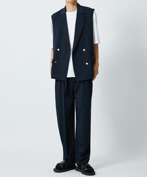 CULLNI（クルニ） ベスト STUDIOUS別注 NOSLEEVE STRIPE JACKET メンズ