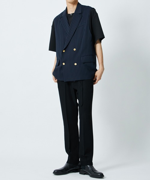 CULLNI（クルニ） ベスト STUDIOUS別注 NOSLEEVE STRIPE JACKET メンズ