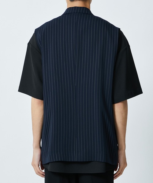 CULLNI（クルニ） ベスト STUDIOUS別注 NOSLEEVE STRIPE JACKET メンズ