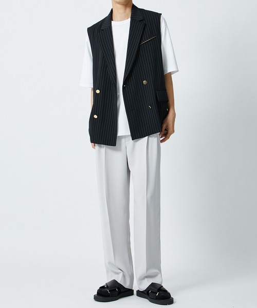 CULLNI（クルニ） ベスト STUDIOUS別注 NOSLEEVE STRIPE JACKET メンズ