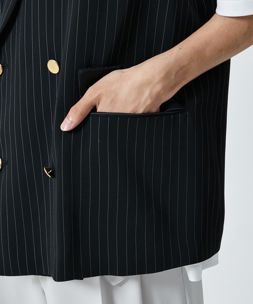 CULLNI（クルニ） ベスト STUDIOUS別注 NOSLEEVE STRIPE JACKET メンズ