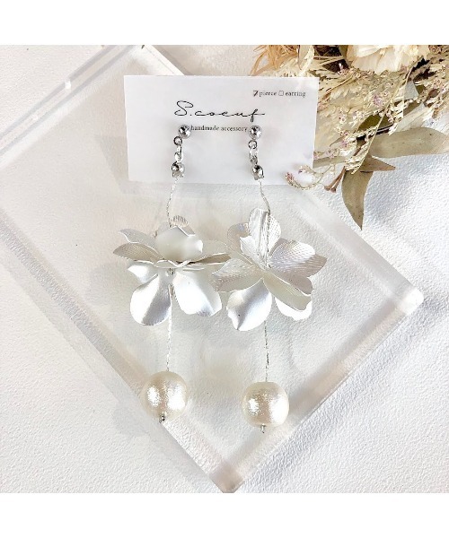 coussinette fleur 2way ピアス TONE（トネ） ピアス 「S.coeuf」「S.coeuf」金属アレルギー対応ピアス