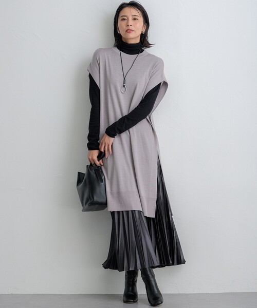 ベスト ジレ 「洗える」コンパクトウール ロングベスト レディース 23区 ベスト ジレ 「洗える」コンパクトウール ロングベスト