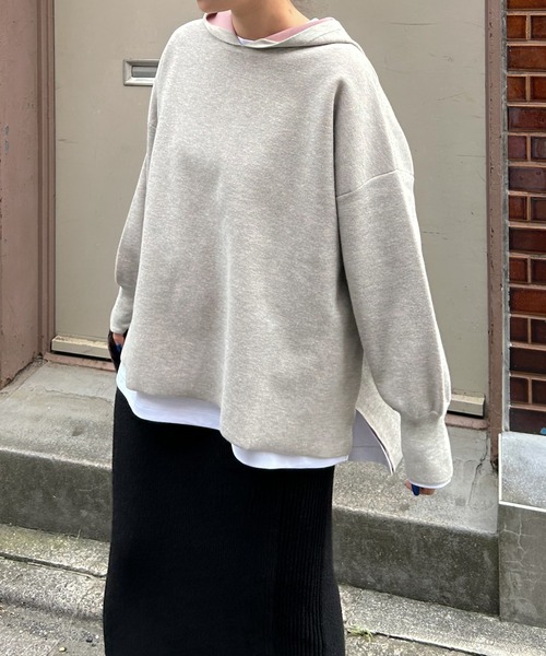 パーカー ダブルフェイスパーカー-手洗い可- レディース