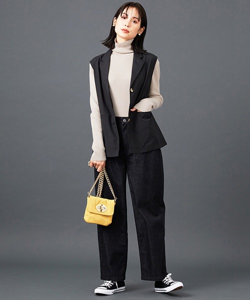 ニット セーター リブニットタートルネックプルオーバー レディース | BELLUNA PLUS | 15