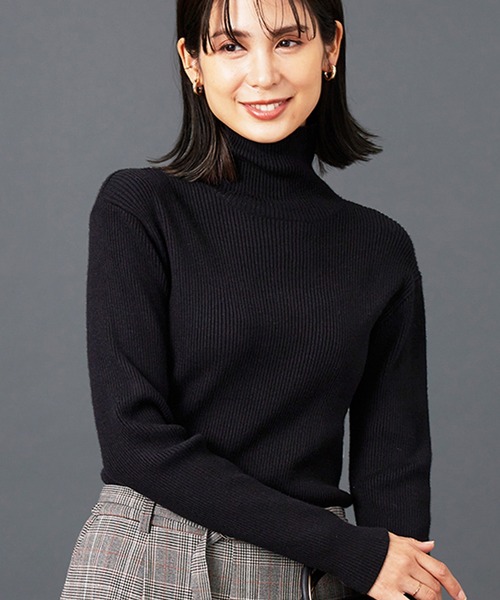 ニット セーター リブニットタートルネックプルオーバー レディース | BELLUNA PLUS | 10
