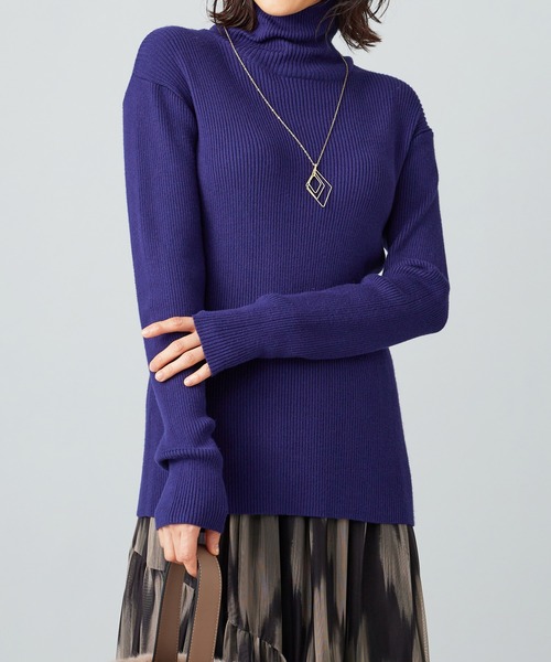 ニット セーター リブニットタートルネックプルオーバー レディース | BELLUNA PLUS | 03