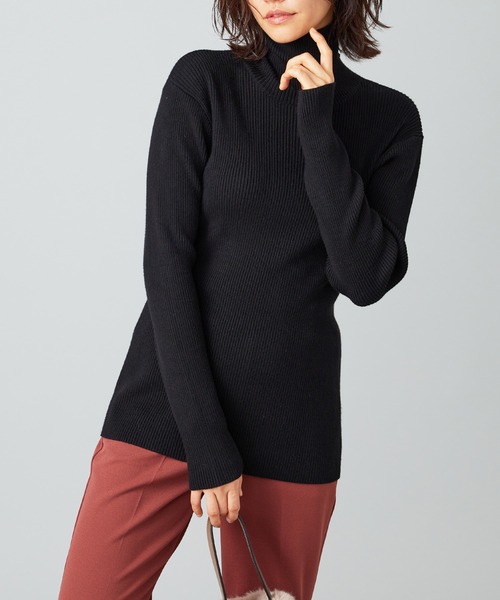 ニット セーター リブニットタートルネックプルオーバー レディース | BELLUNA PLUS | 06