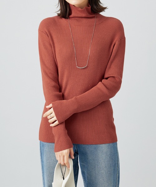 ニット セーター リブニットタートルネックプルオーバー レディース | BELLUNA PLUS | 07
