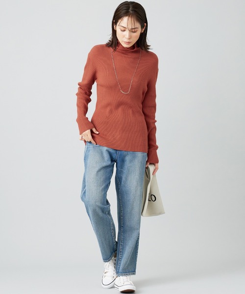 ニット セーター リブニットタートルネックプルオーバー レディース | BELLUNA PLUS | 08