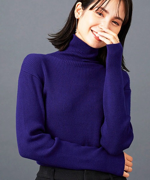 ニット セーター リブニットタートルネックプルオーバー レディース | BELLUNA PLUS | 12