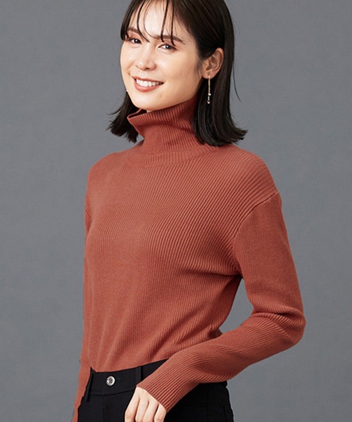 ニット セーター リブニットタートルネックプルオーバー レディース | BELLUNA PLUS | 16