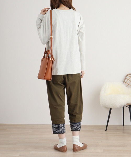Emago tシャツ EMAGO レイヤード風刺繍プルオーバー レディース