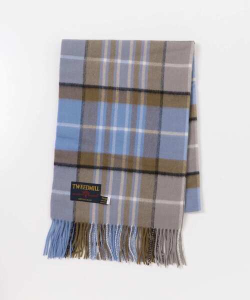 TWEED MILL ツイードミル チェック ストール 別注カラー ブルー系