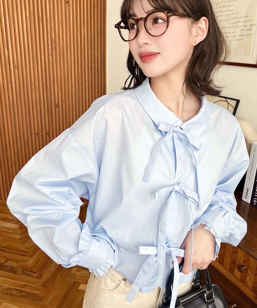 エムズグレイシー♡フロントリボン ♡袖リボン♡ビジュー♡ブラウス  ルネ トッカ M'S GRACY（シャツ/ブラウス(長袖/七分)）のフリマアイテム一覧