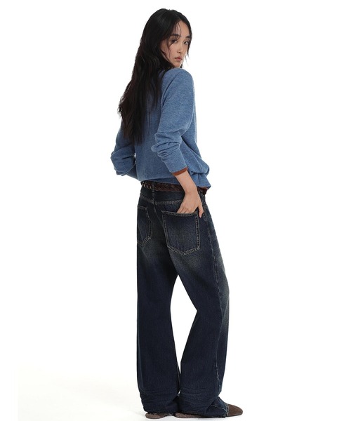 ジーンズ ルーズフィット ウォッシュ加工 デニムパンツ NZK6214 