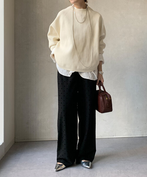 【新品タグ付き】maison de dolce. フロッキードットパンツ　XS maison de dolce. ドルチェ フロッキードットパンツ XS レディース