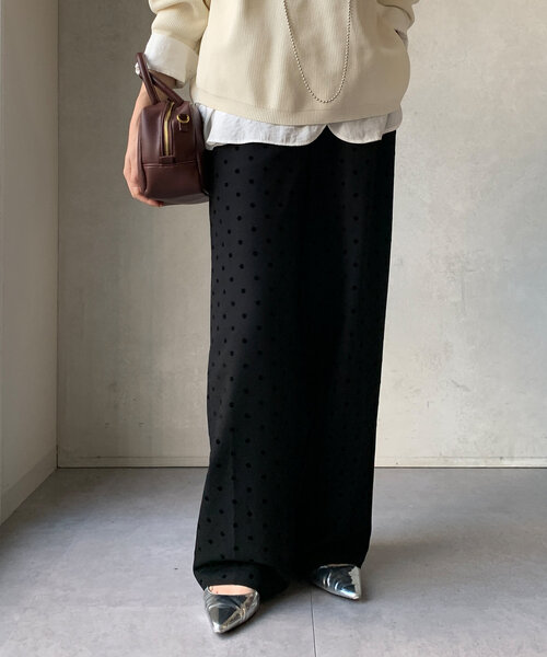 DouDou（ドゥドゥ） パンツ フロッキードットパンツ レディース