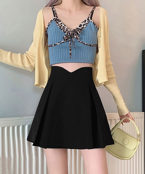 Asterellivi スカート ハイウエスト Aライン ミニスカート : ZOZOTOWN