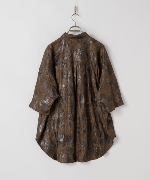 Casper John タイダイストライプオーバーシャツ Casper John シャツ Washer paint over shirts/ワッシャー