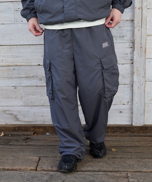 Nylon Tuck Cargo Pants / ナイロンタックカーゴパンツ 3color ／裾絞り可能2WAY 】サイドラインナイロンタックカーゴ