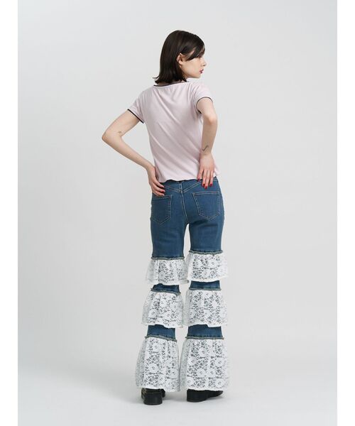 jouetie ジーンズ デニム デニムパンツ レースフリルフレア