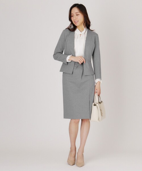 【SALE】【リフレクト】ジャケットスカート上下 Reflect スカート 「WEB限定カラーあり／マシンウォッシュ