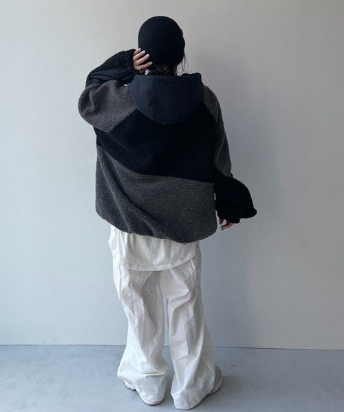 「wee9s」 ブルゾン FREE ネイビー レディース_画像2