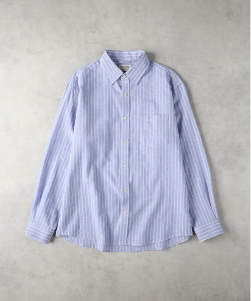 BACK NUMBER シャツ 「BACK NUMBER」綿麻ストライプシャツ メンズ