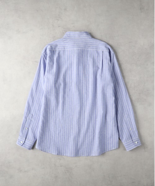 BACK NUMBER シャツ 「BACK NUMBER」綿麻ストライプシャツ メンズ