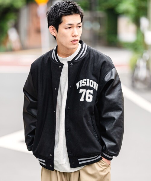 「VISION STREET WEAR」 スタジャン X-LARGE グリーン系その他 メンズ_画像2