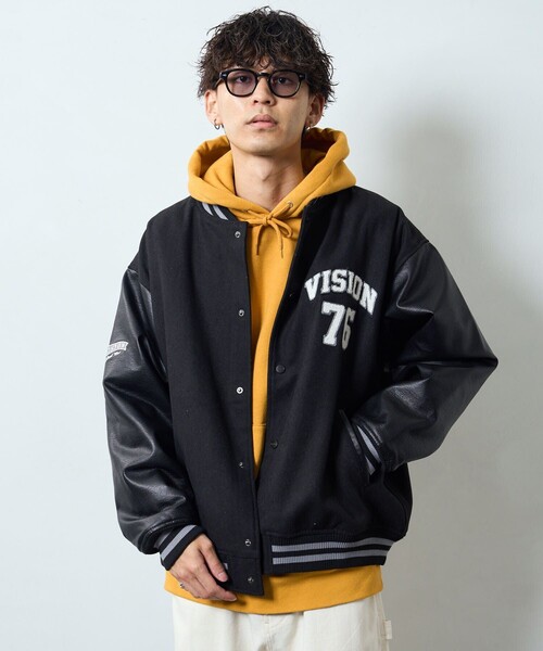 「VISION STREET WEAR」 スタジャン X-LARGE グリーン系その他 メンズ_画像5
