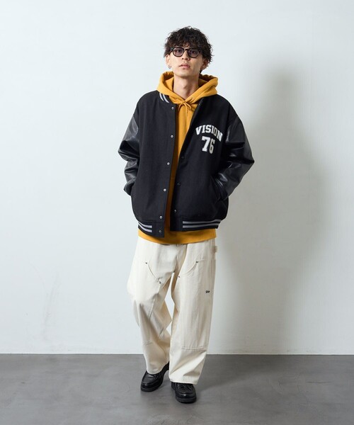 「VISION STREET WEAR」 スタジャン X-LARGE グリーン系その他 メンズ_画像6