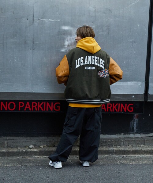 「VISION STREET WEAR」 スタジャン X-LARGE グリーン系その他 メンズ_画像9