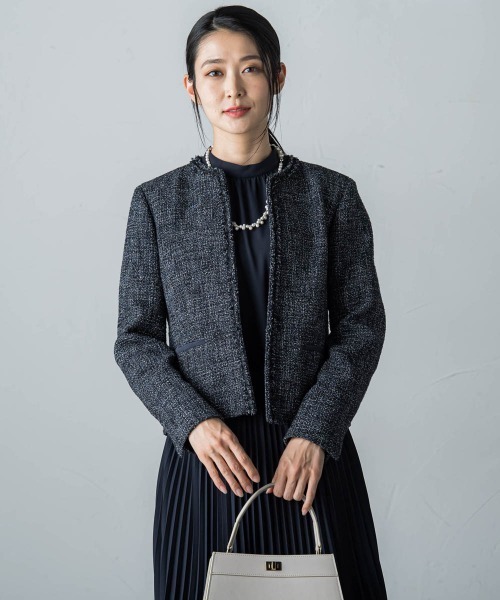 LAUTREAMONT ロートレアモン ツイード ジャケット ネイビー