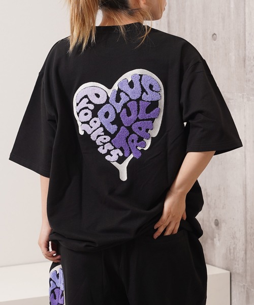 tシャツ ハート サガラ刺繍 スウェットTシャツ「セットアップ
