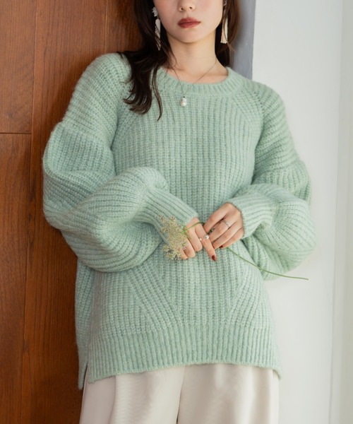 hinari（ヒナリ） 長袖ニット FREE グリーン レディース : ZOZOTOWN