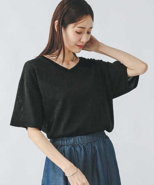 【美品】 GLOBAL WORK ニット セーター スッキレイさらさらVネックプル