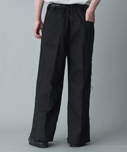 RUUBON チノパン 「RUUBON」cutoff fringe chino slacks