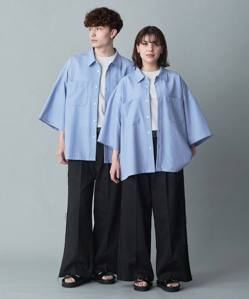 RUUBON チノパン 「RUUBON」cutoff fringe chino slacks