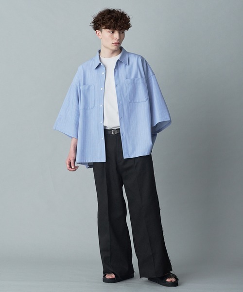 RUUBON チノパン 「RUUBON」cutoff fringe chino slacks