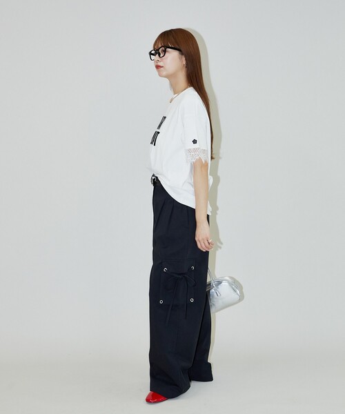 PUBLUX tシャツ MARY QUANT × PUBLUX/マリークワント 袖レース