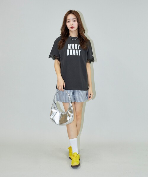 tシャツ マリークワント mary quant 袖フレアサインロゴ プルオーバー レディース PUBLUX tシャツ MARY QUANT × PUBLUX/マリークワント 袖レース