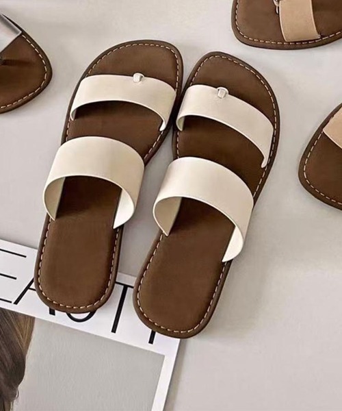 shoes365 サンダル ダブルストラップトングサンダル (SS) レディース
